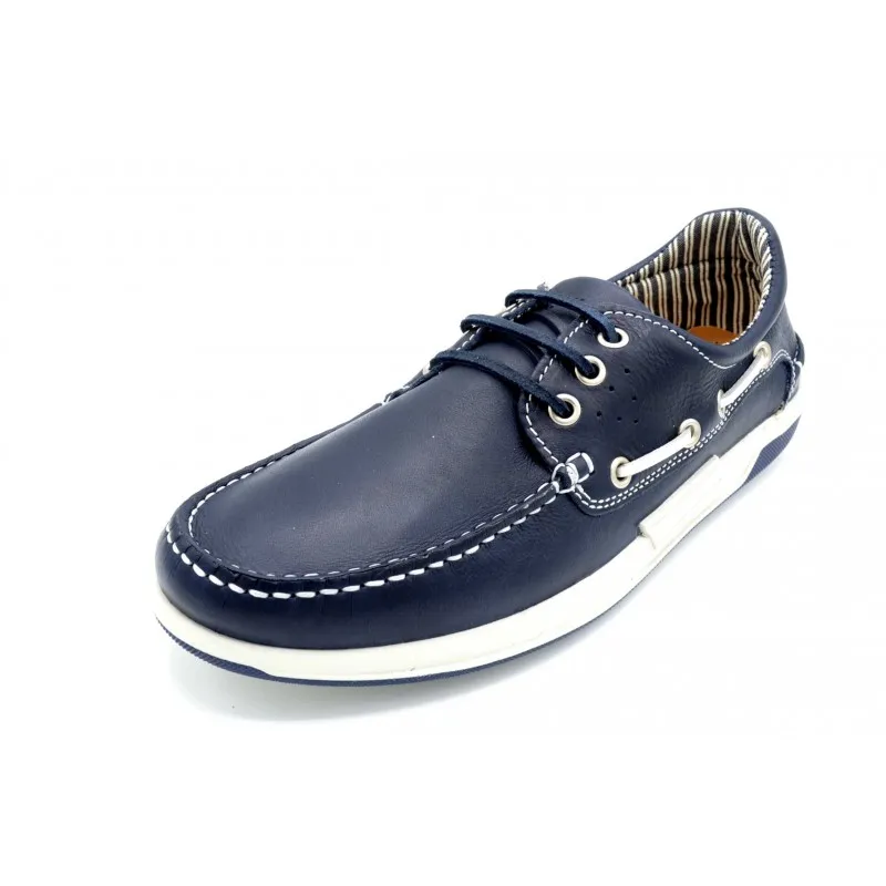 ALEX 4224 MARINO  NáUTICO DE PIEL CON CORDONES