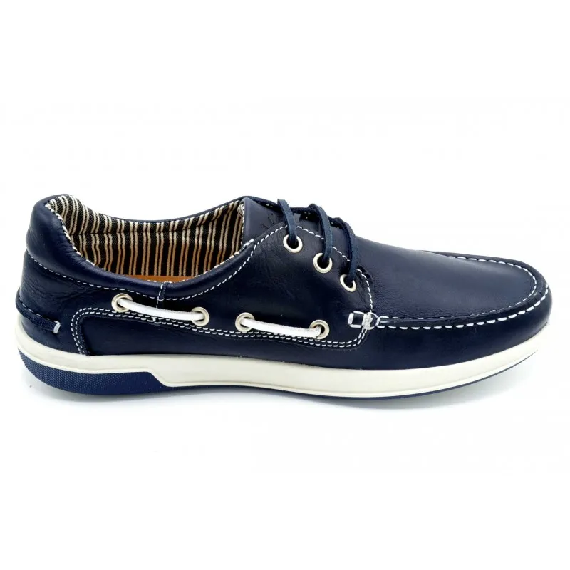 ALEX 4224 MARINO  NáUTICO DE PIEL CON CORDONES
