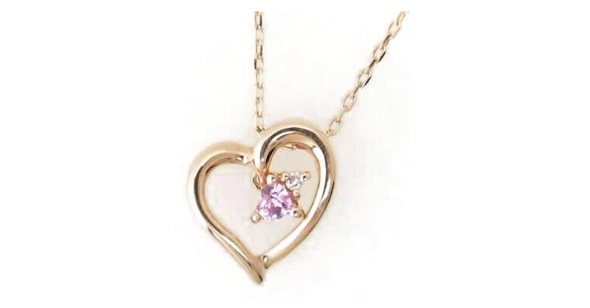 & Other Stories Collar de piedras preciosas con motivo de corazón en oro rosa K10PG en excelente estado 
