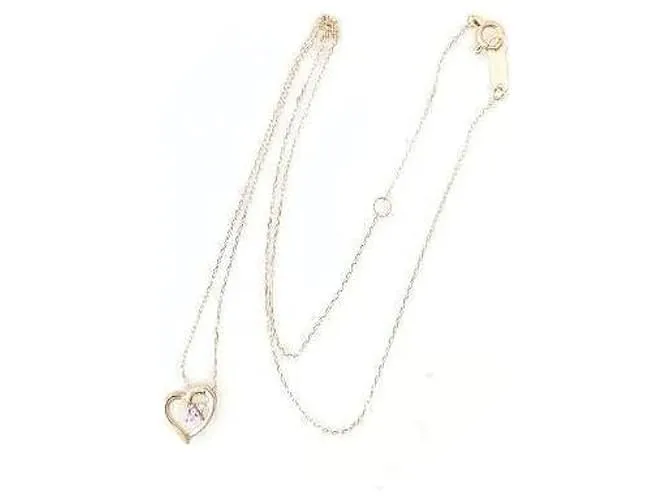 & Other Stories Collar de piedras preciosas con motivo de corazón en oro rosa K10PG en excelente estado 
