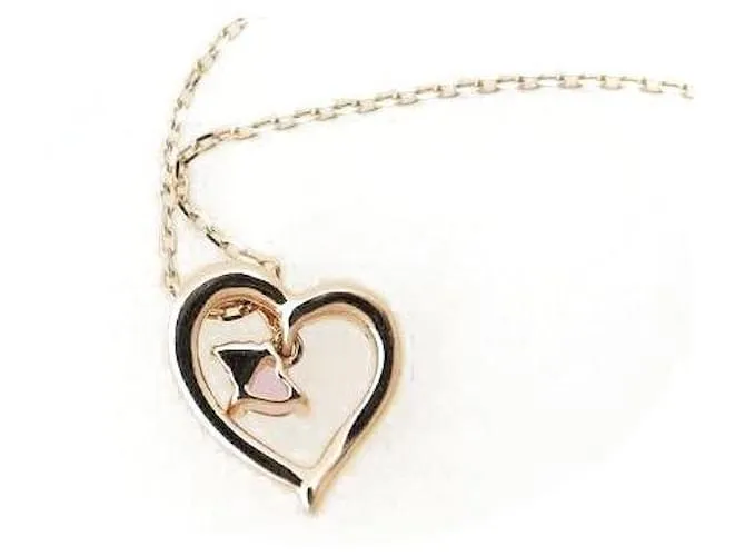 & Other Stories Collar de piedras preciosas con motivo de corazón en oro rosa K10PG en excelente estado 