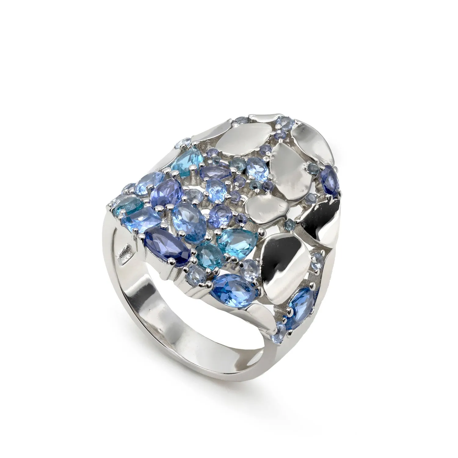 Anillos con piedras de colores de tonos azules