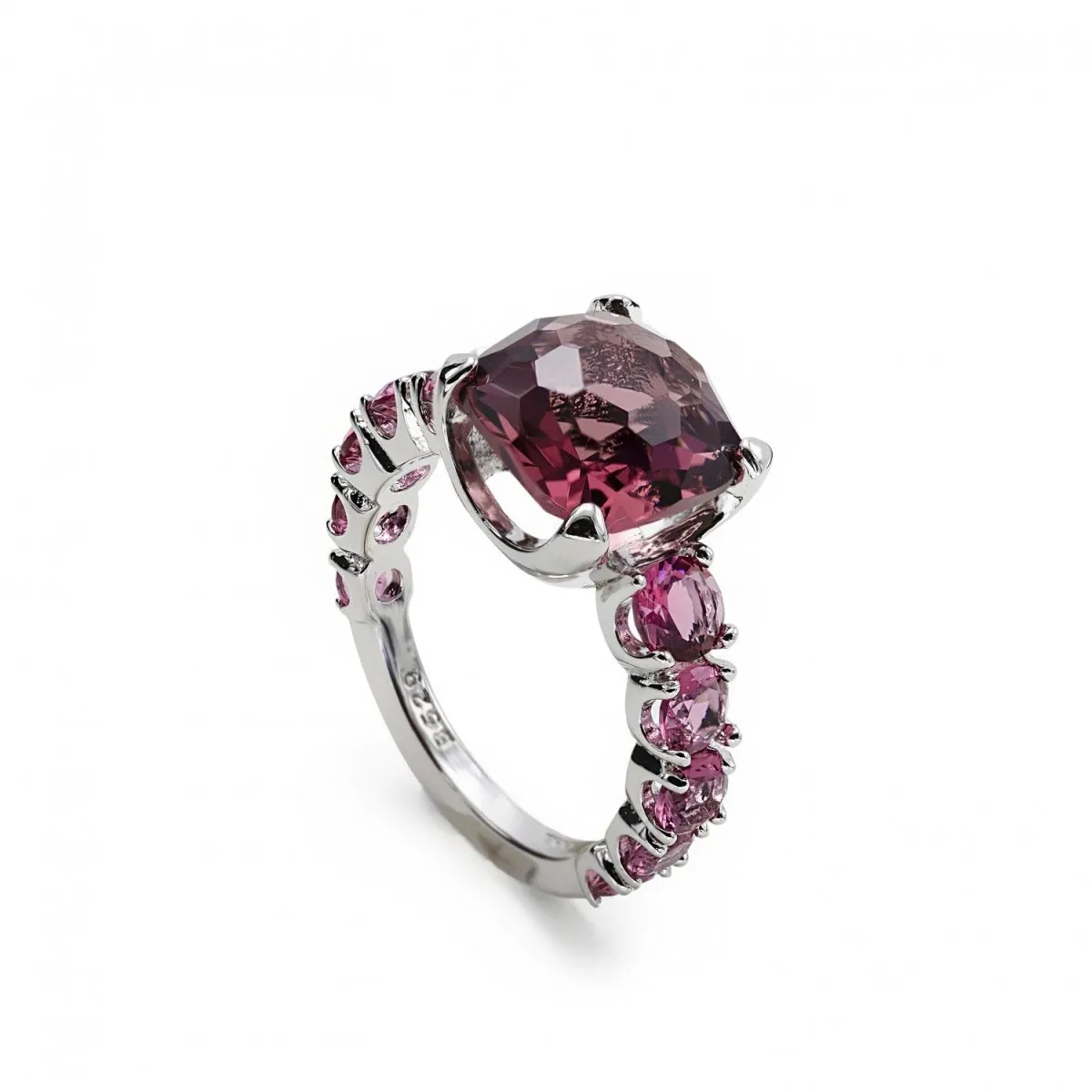 Anillos con piedras de colores diseo de gemas fucsia