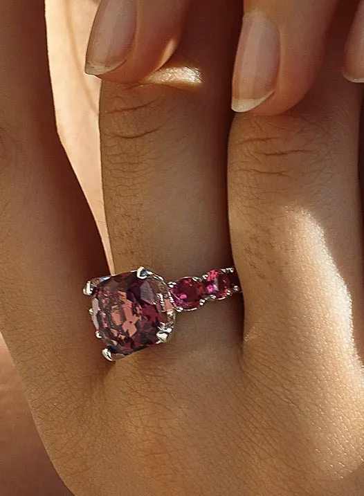 Anillos con piedras de colores diseo de gemas fucsia