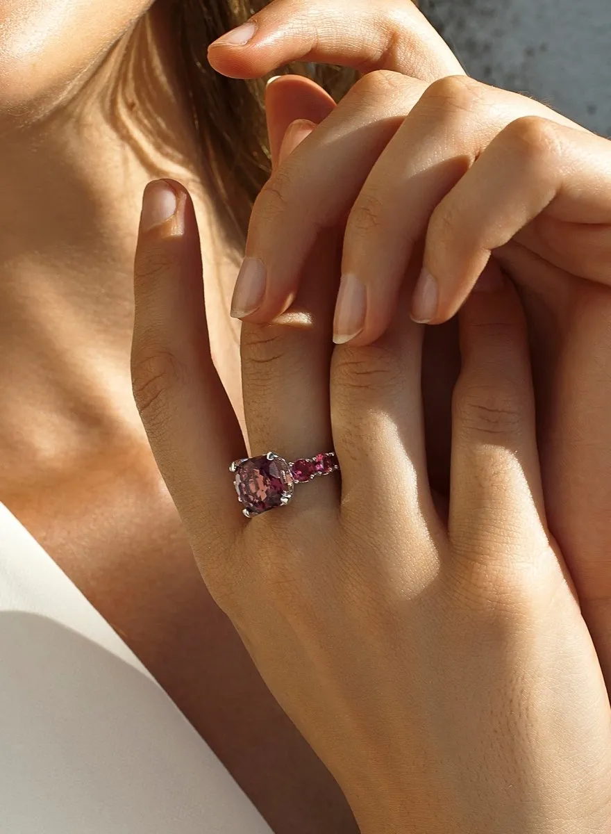 Anillos con piedras de colores diseo de gemas fucsia