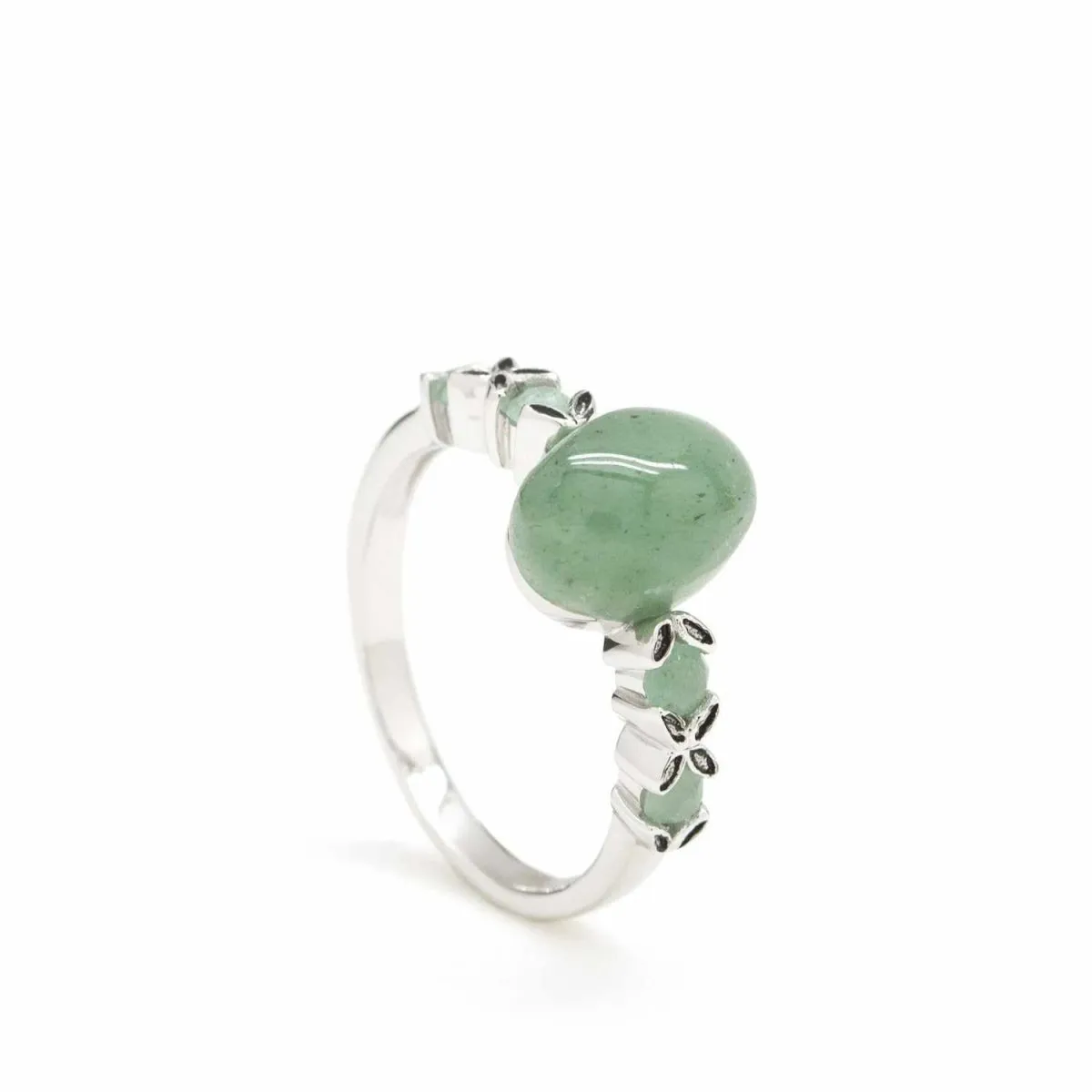 Anillos con piedras de plata con burbuja jadeita