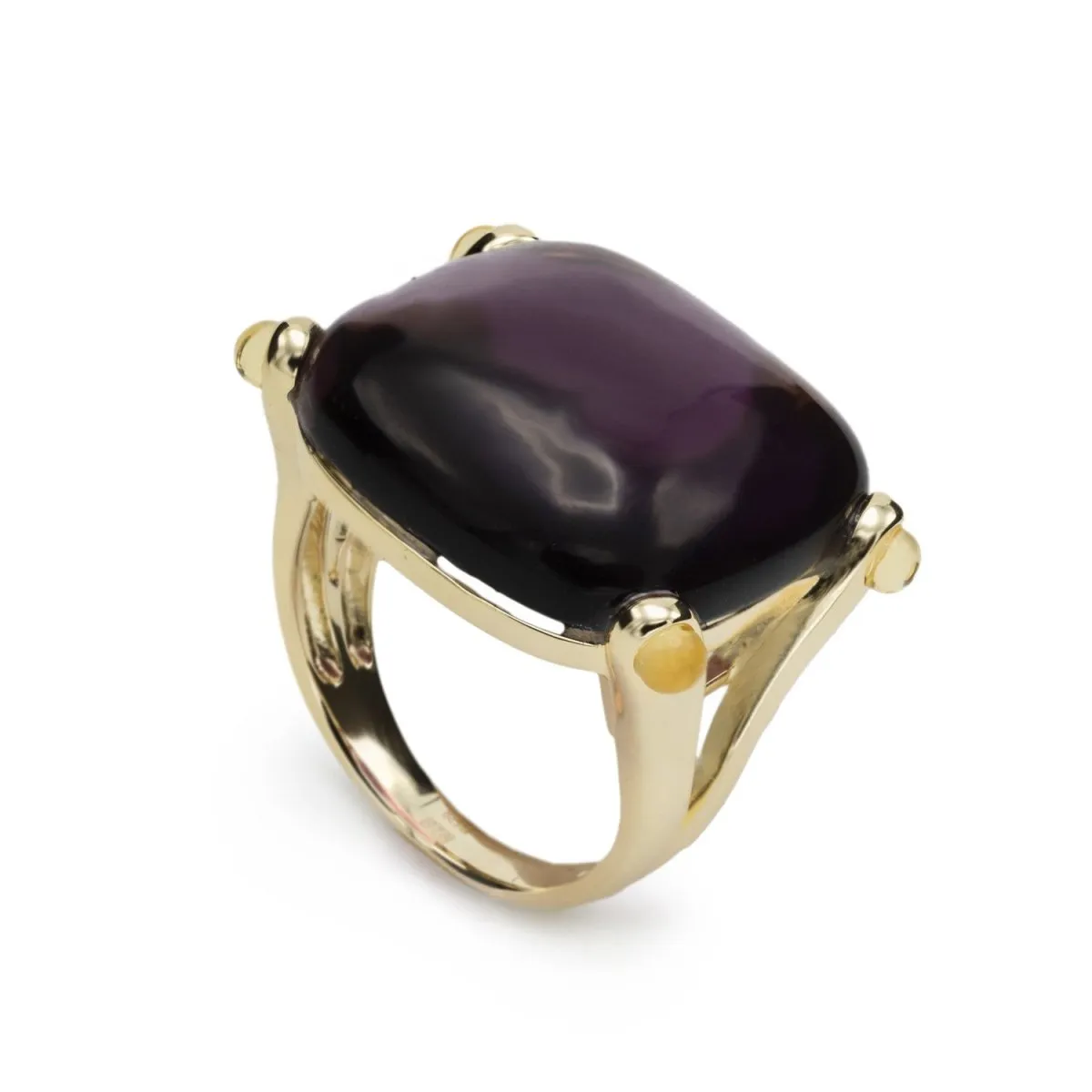 Anillos con piedras diseo cabouchón tono marrón