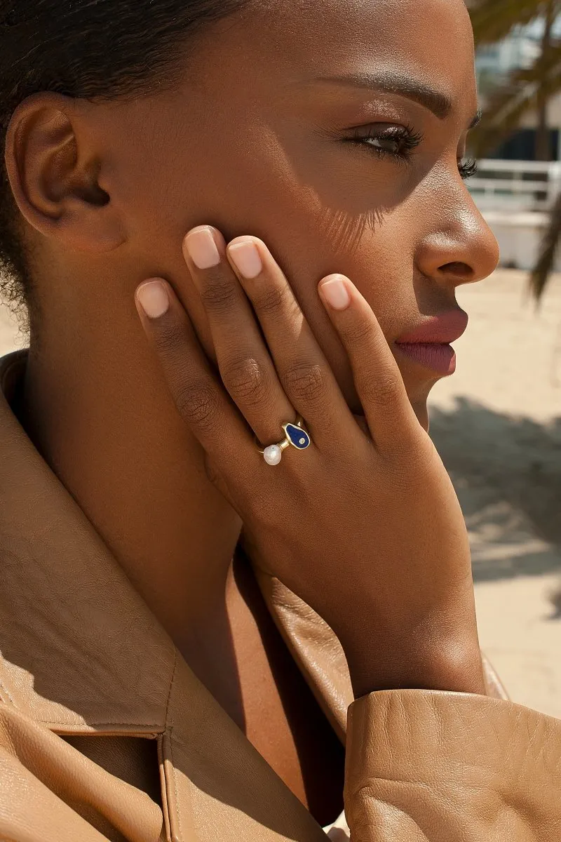 Anillos con piedras diseo de piedra natural y perla