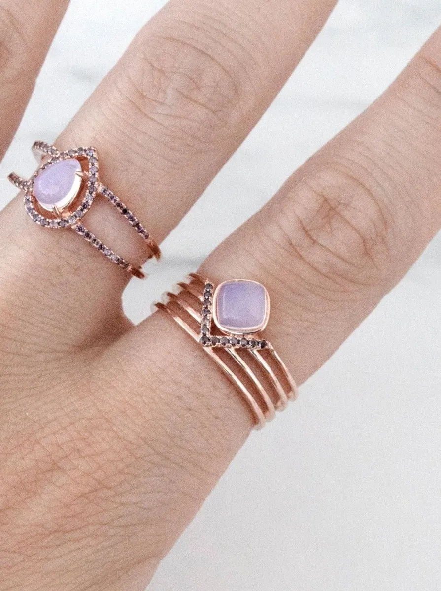 Anillos con piedras diseo de rombo con circonitas