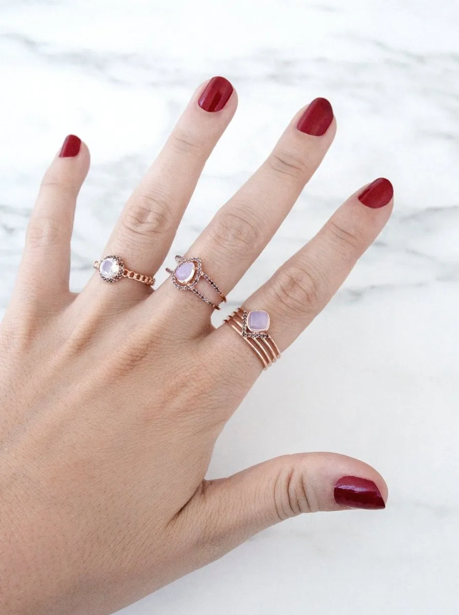 Anillos con piedras diseo de rombo con circonitas