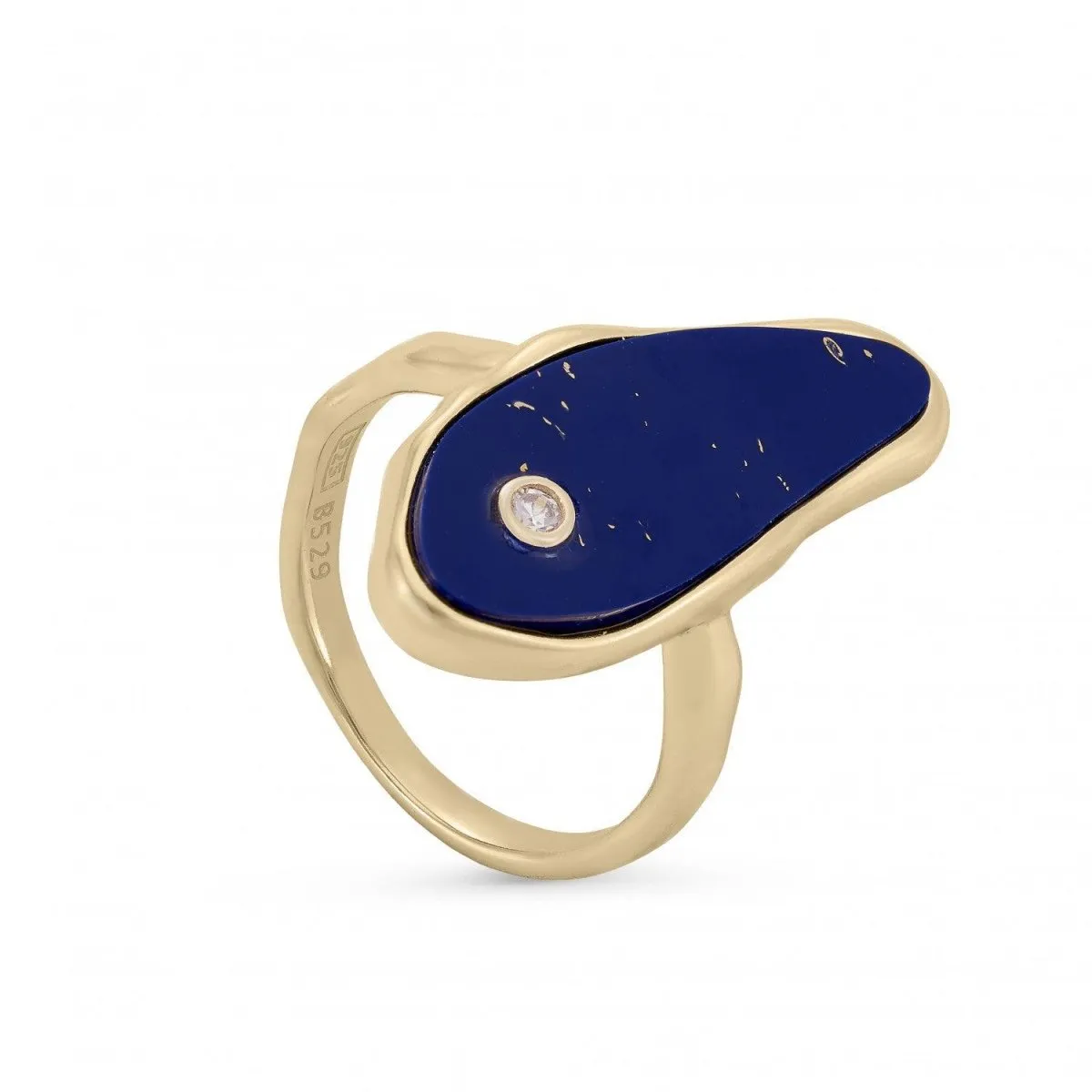 Anillos con piedras diseo irregular de lapislázuli