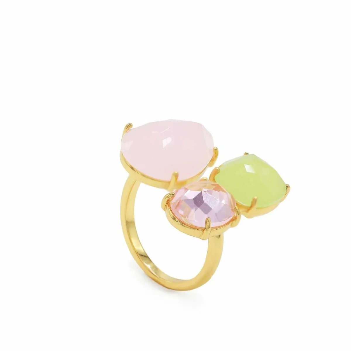 Anillos con piedras en plata triple motivo