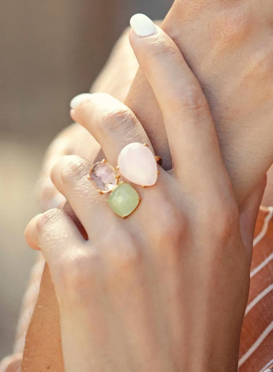 Anillos con piedras en plata triple motivo