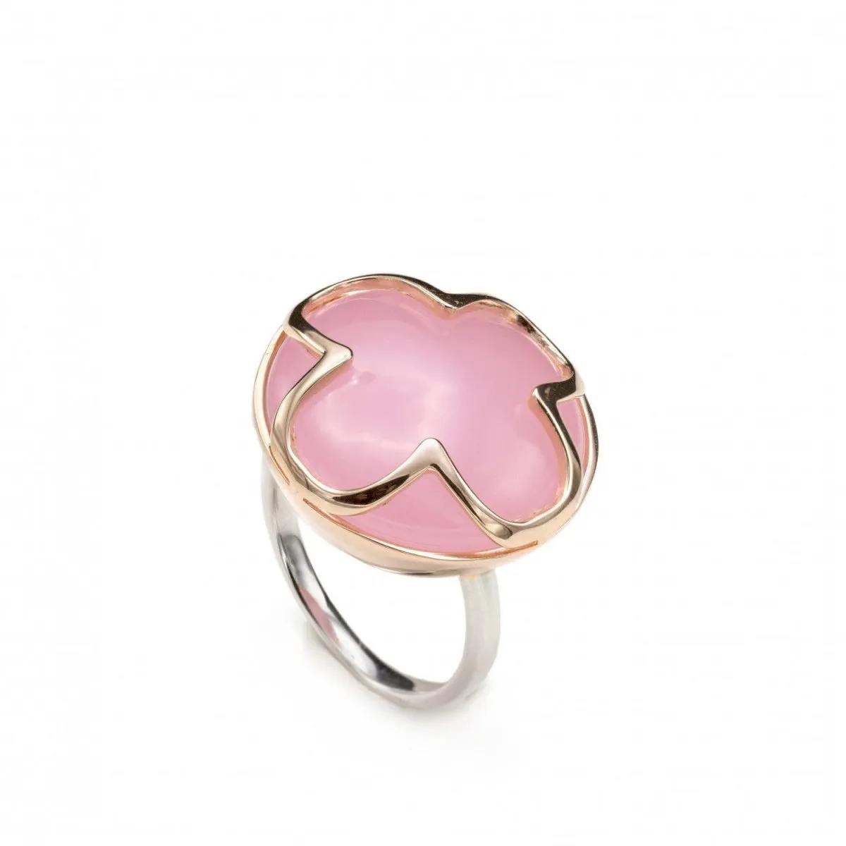 Anillos con piedras motivo diseo de flor rosa