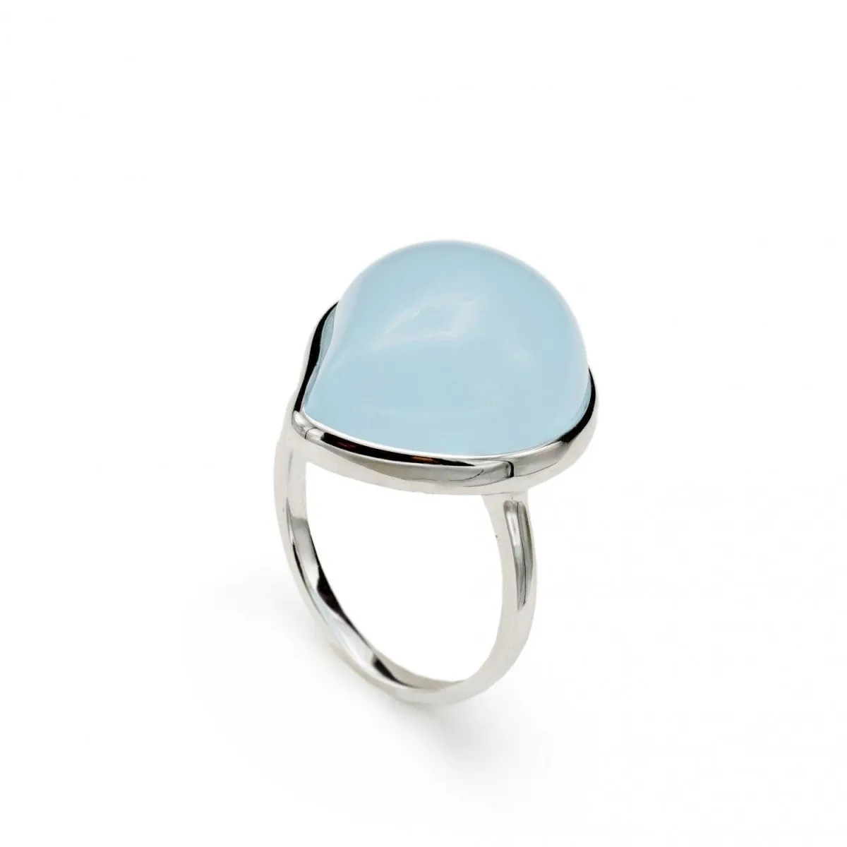 Anillos con piedras motivo en forma de lágrima en azul