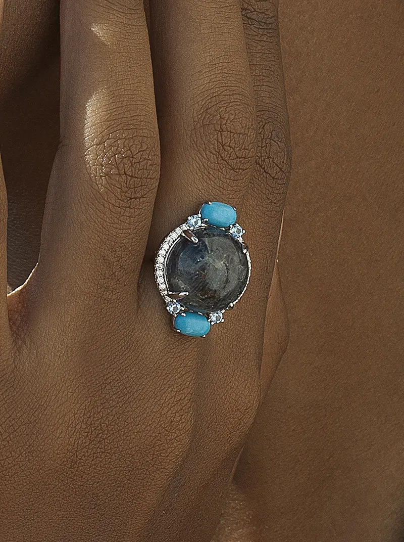 Anillos con piedras naturales diseo circular con circonitas