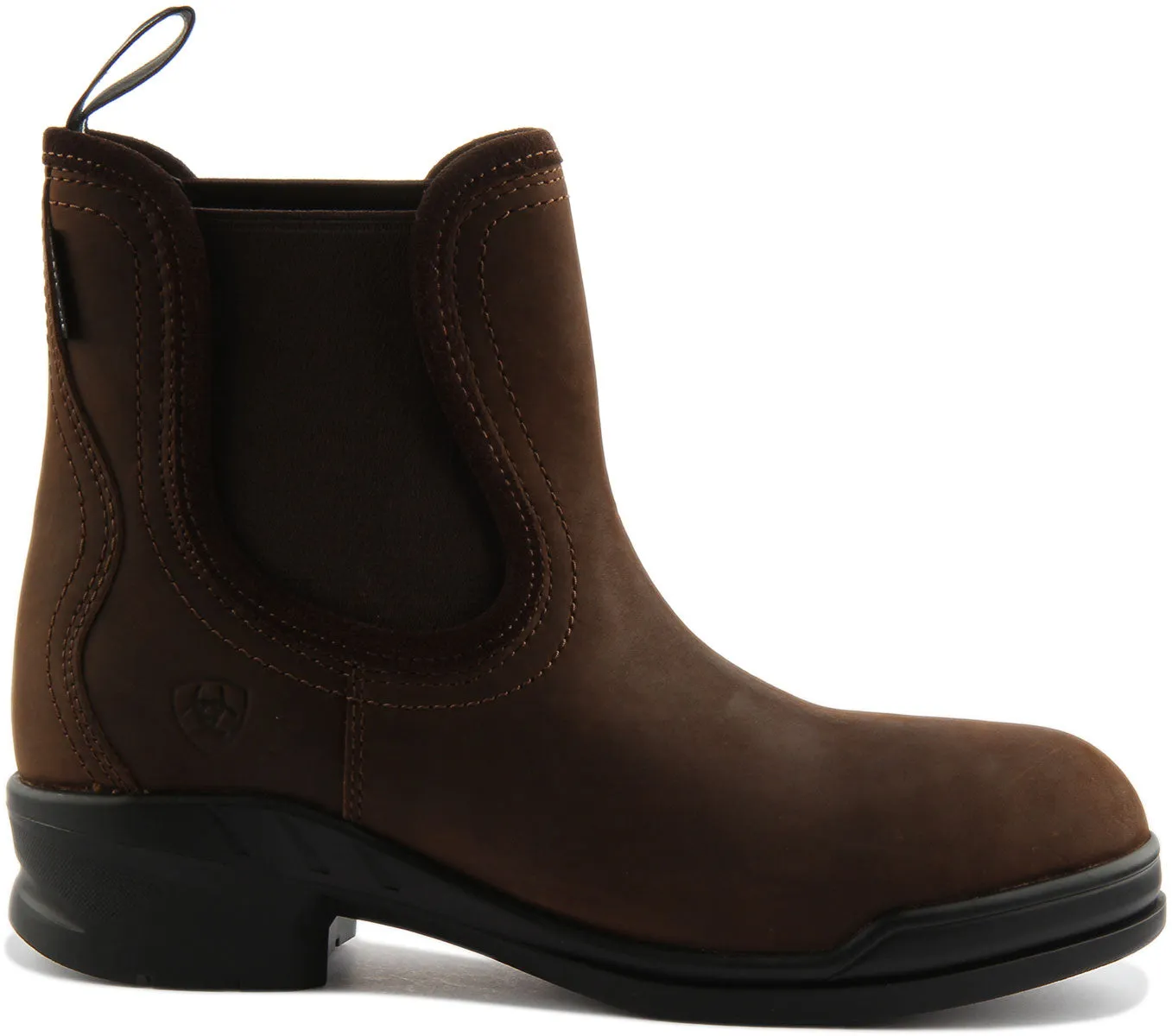 Ariat Keswick Bota de cuero impermeable con puntera de acero para mujer en marrón