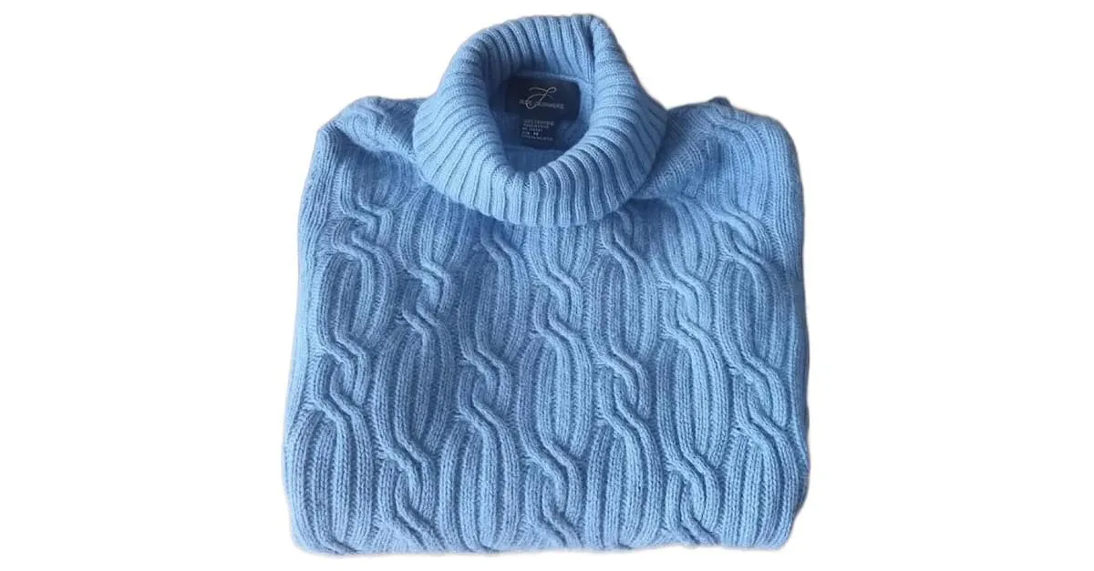 Autre Marque SUÉTER DE CUELLO ALTO DE CASHMERE Azul claro 