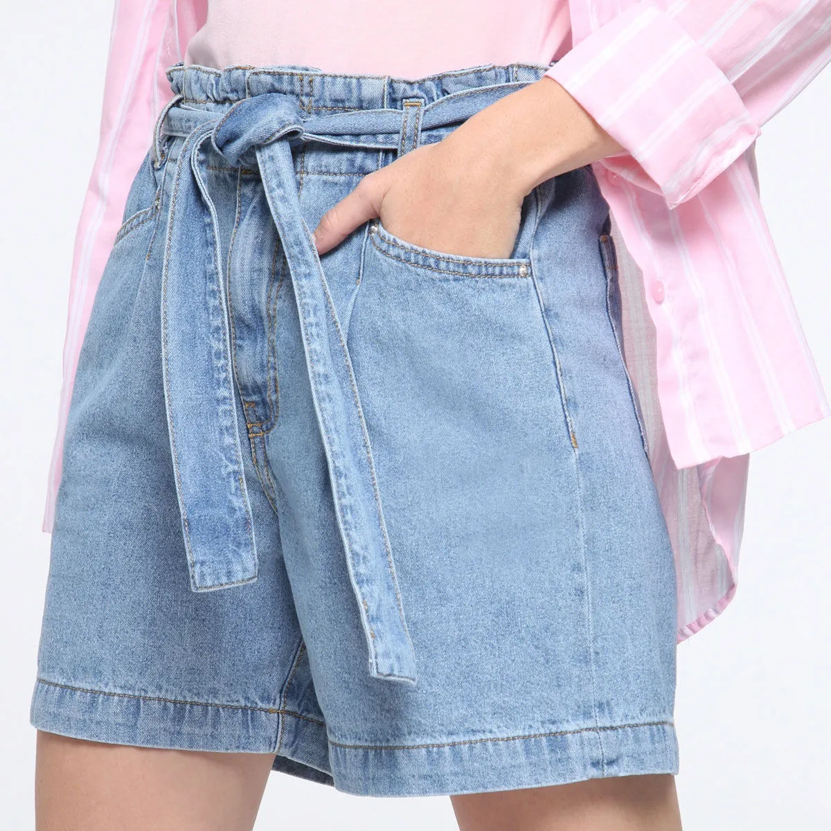 Bermuda Mujer Paperbag Jean