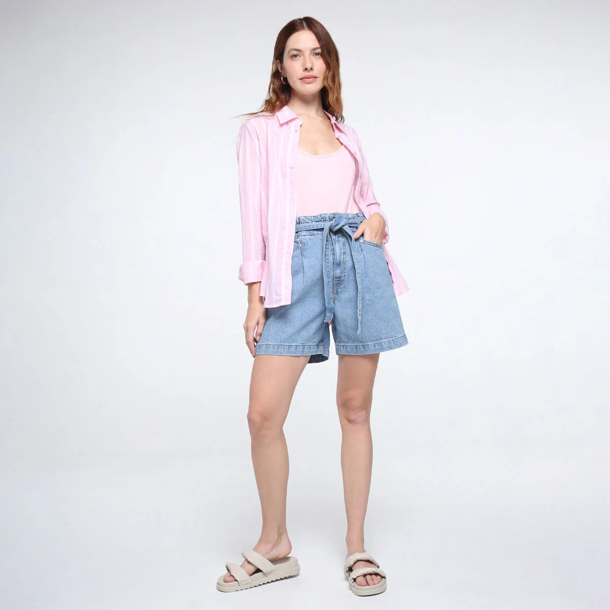 Bermuda Mujer Paperbag Jean