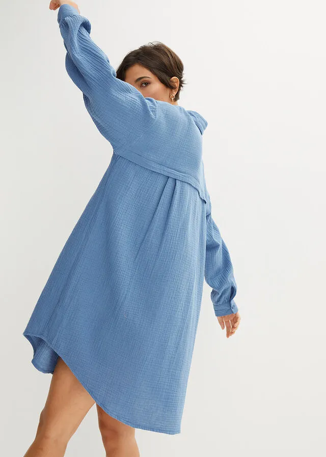 Blusa larga de muselina Denim