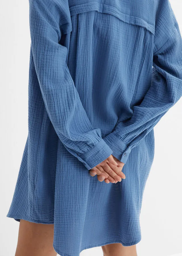 Blusa larga de muselina Denim