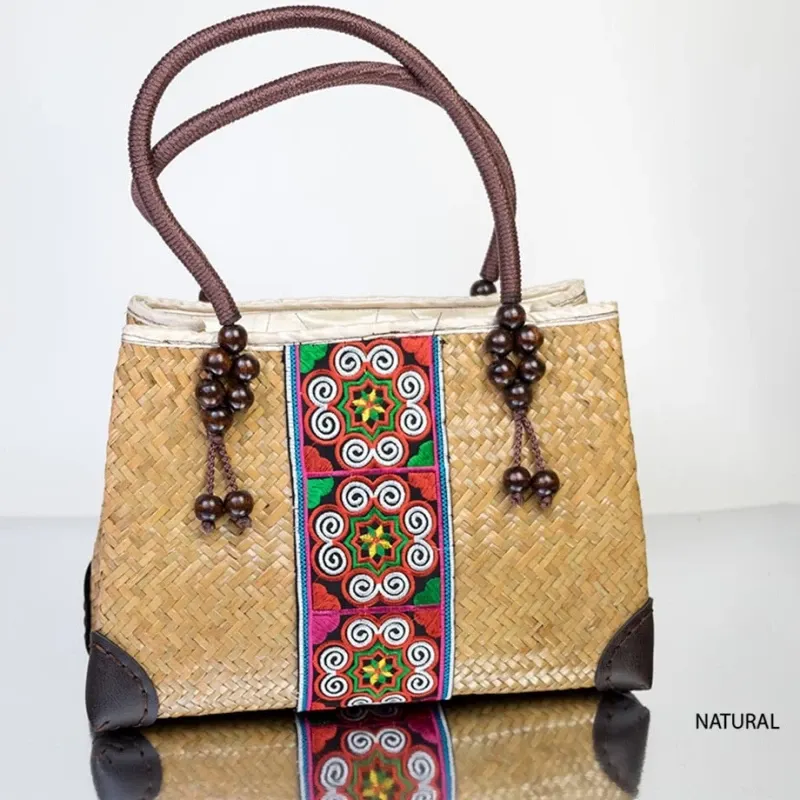 Bolso etnico mimbre BG244