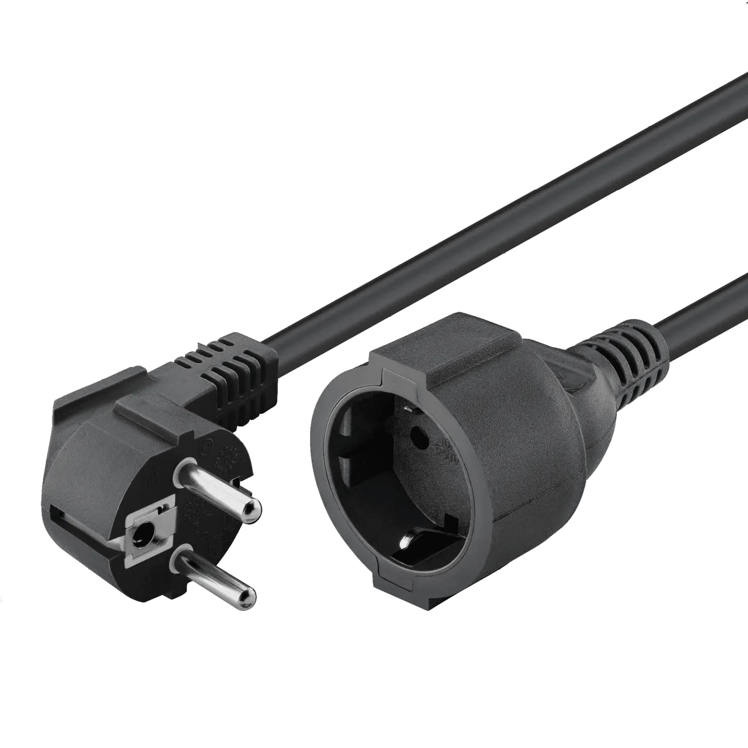 Cable De Alimentacion Alargador Schuko Macho A Hembra 3 M Negro