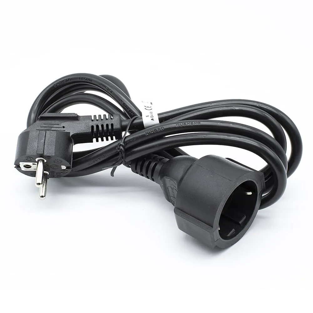 Cable De Alimentacion Alargador Schuko Macho A Hembra 3 M Negro