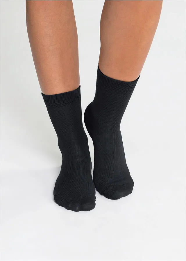 Calcetines de algodón orgánico (10 unidades) Negro