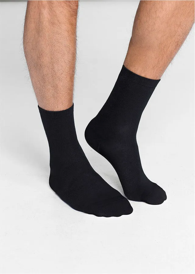 Calcetines de algodón orgánico (10 unidades) Negro