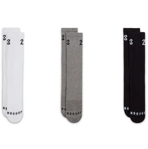 Calcetines Jordan Essentials Crew White Grey Black (3 Pair)