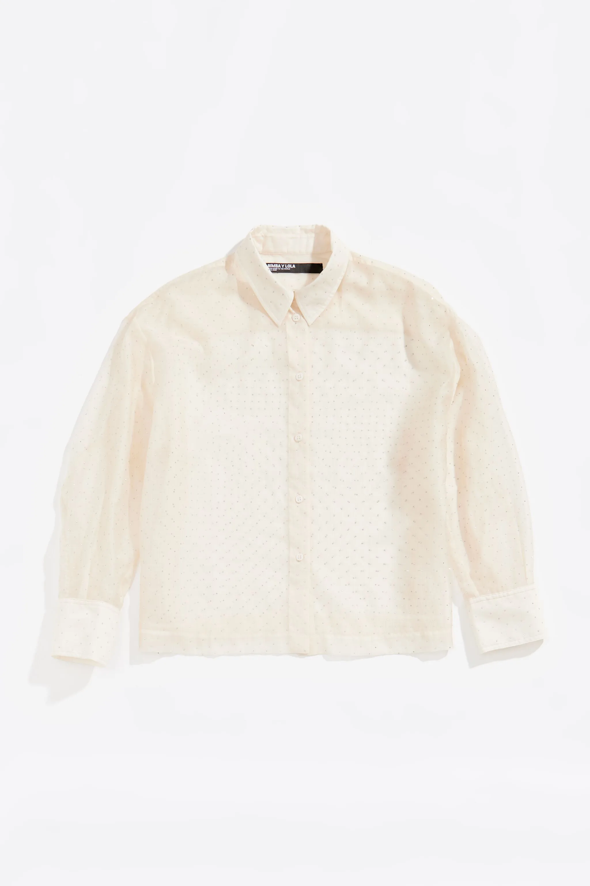Camisa boxy piedras beige