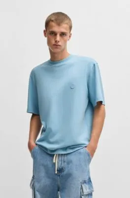 Camiseta de punto de algodón con logo