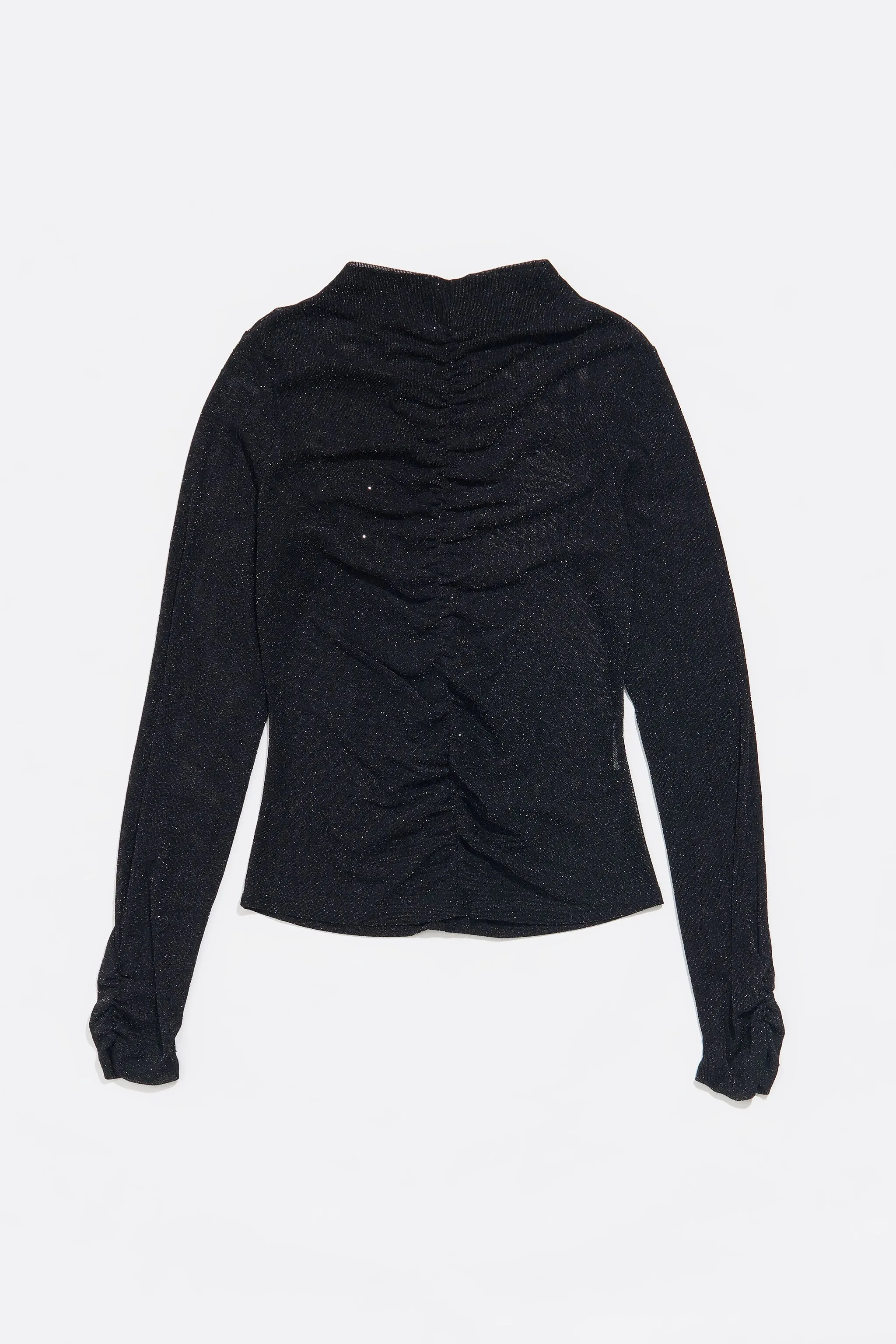 Camiseta fruncida tul piedras negra