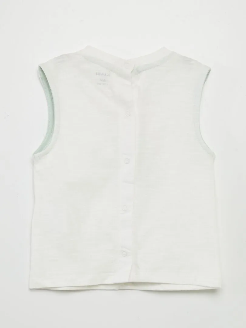 CAMISETA SIN MANGAS DE PUNTO CON CIERRE TRASERO DE AUTOMáTICOS  BLANCO