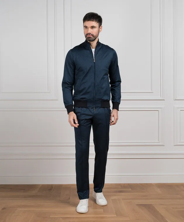 CAPOBIANCO Blue sports jacket with a logo