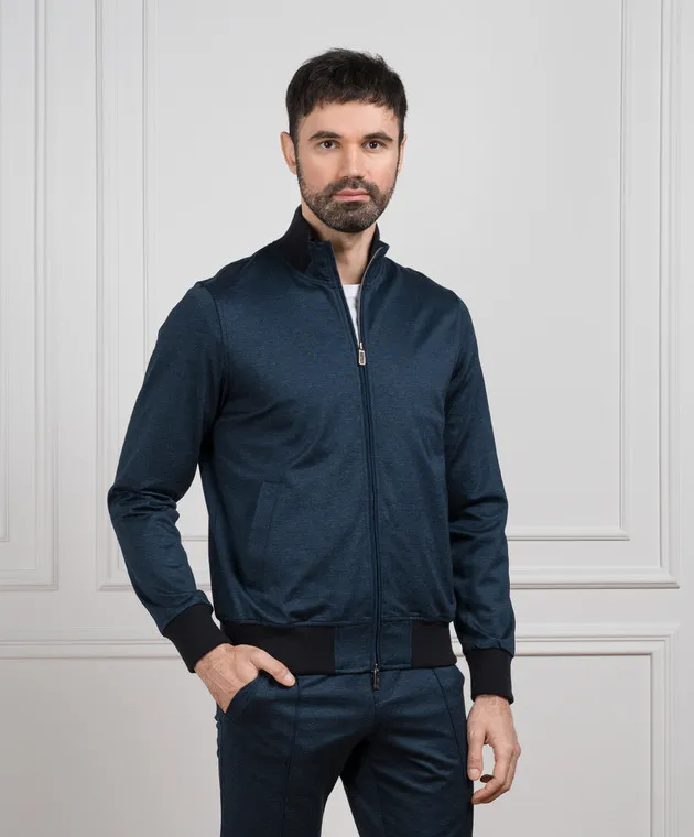CAPOBIANCO Blue sports jacket with a logo