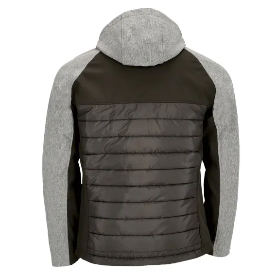 Chaqueta softshell acolchada con diseño bicolor en gris y negro, con capucha VALENTO BERING