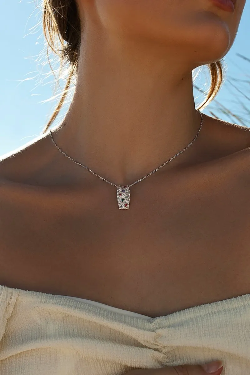 Colgante brillante diseo de circonitas y piedras