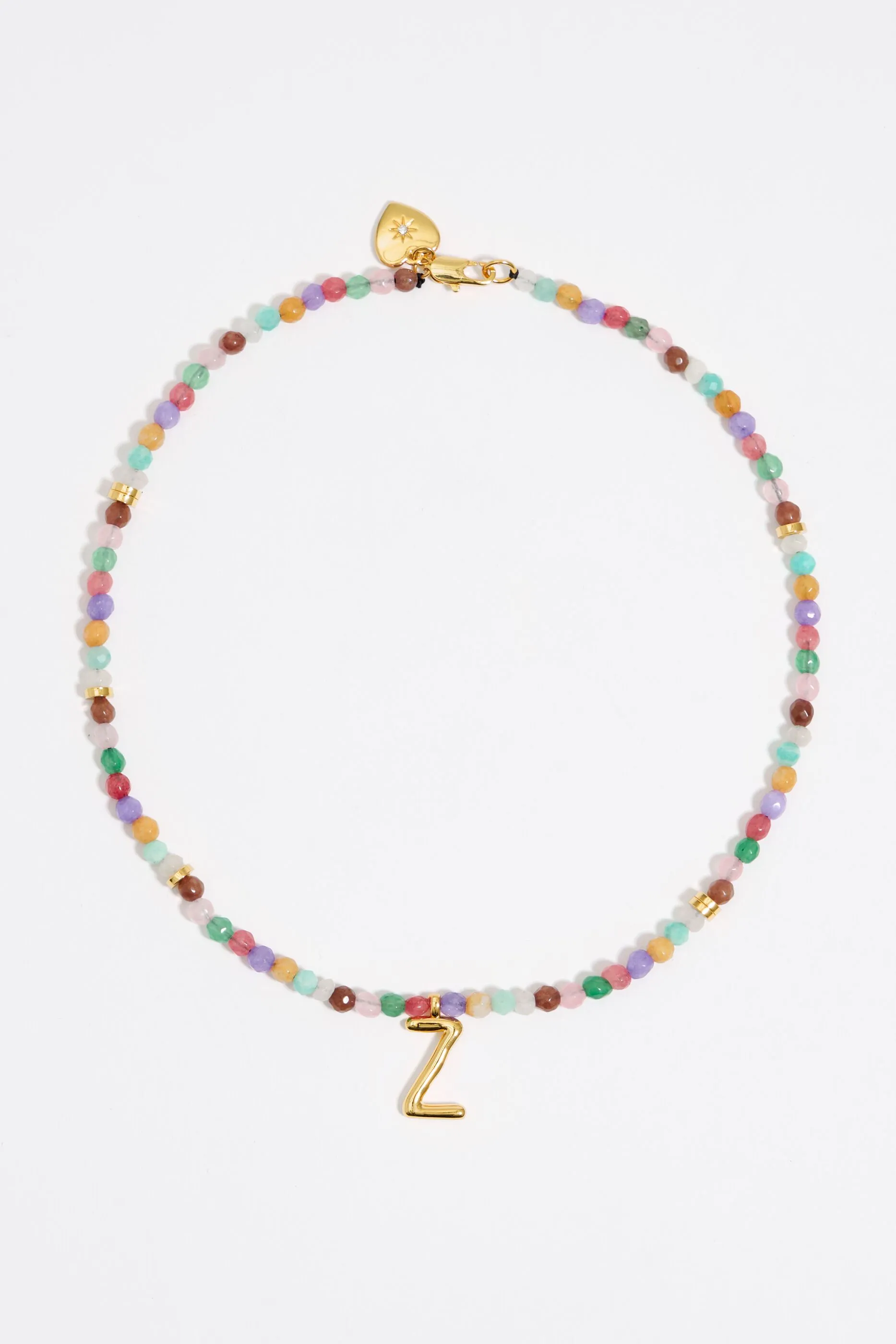 Collar letra Z piedras multicolores
