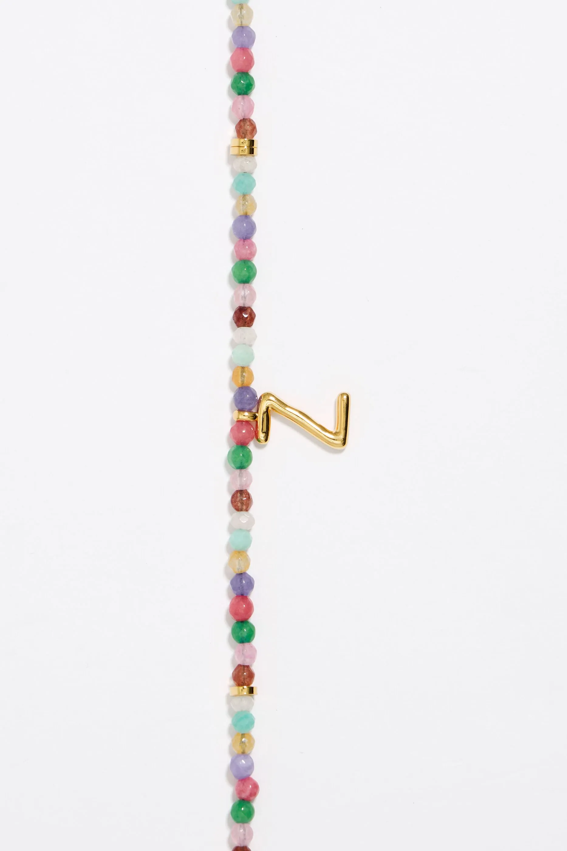 Collar letra Z piedras multicolores