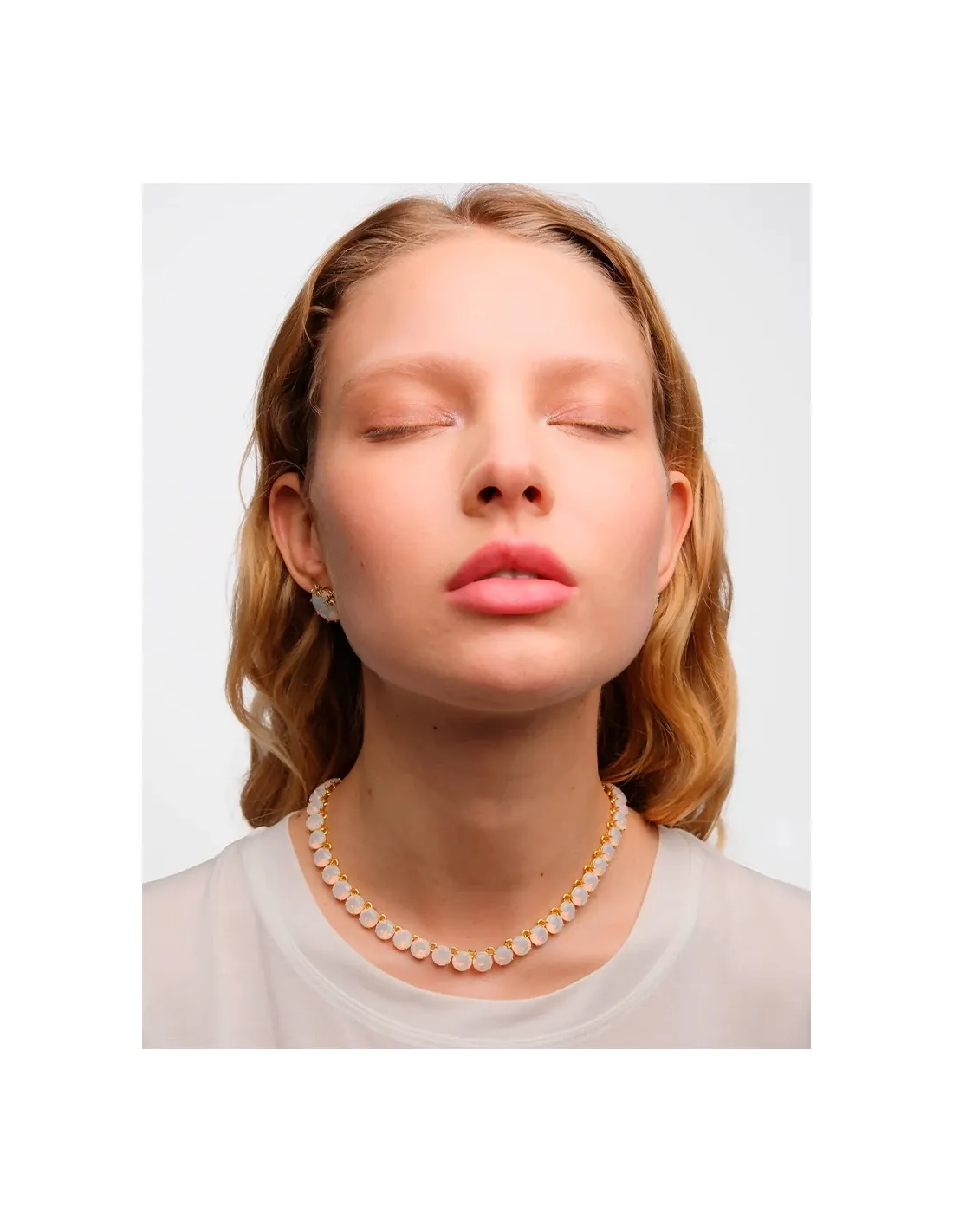 Collar piedras redondas La Diamantine blanco