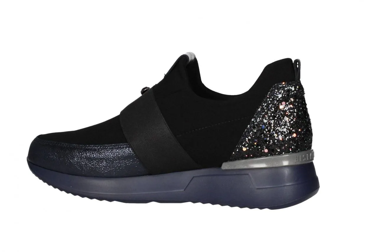 Copete Elastico Negro/azul Brillantes Talon Glitter Punta Pi
