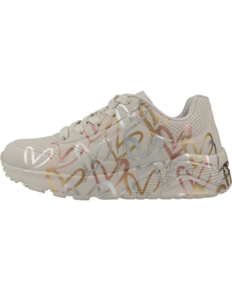 DEPORTIVAS SKECHERS  DE NIñA ZAPATILLAS NINA MODELO UNO LITE  METALLIC COLOR BEIS  NTMT
