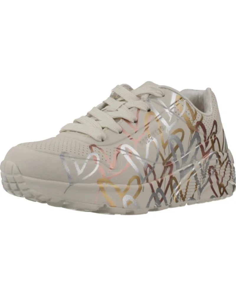 DEPORTIVAS SKECHERS  DE NIñA ZAPATILLAS NINA MODELO UNO LITE  METALLIC COLOR BEIS  NTMT