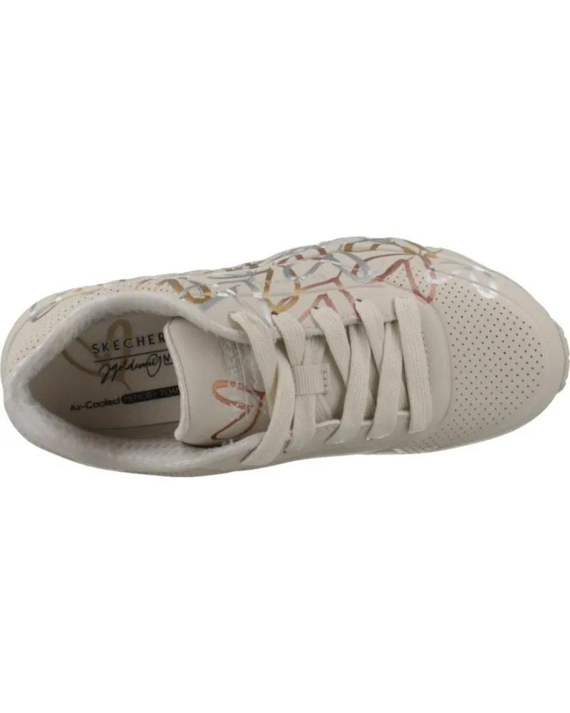 DEPORTIVAS SKECHERS  DE NIñA ZAPATILLAS NINA MODELO UNO LITE  METALLIC COLOR BEIS  NTMT