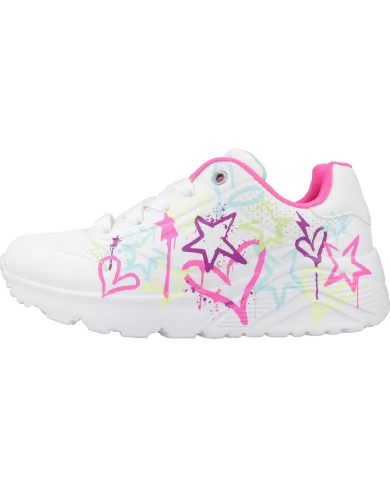 DEPORTIVAS SKECHERS  DE NIñA ZAPATILLAS NINA MODELO UNO LITE  MY DRIP COLOR BLANCO  WMN