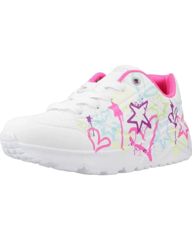 DEPORTIVAS SKECHERS  DE NIñA ZAPATILLAS NINA MODELO UNO LITE  MY DRIP COLOR BLANCO  WMN