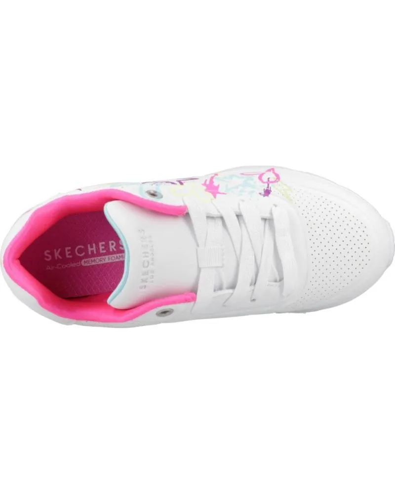 DEPORTIVAS SKECHERS  DE NIñA ZAPATILLAS NINA MODELO UNO LITE  MY DRIP COLOR BLANCO  WMN